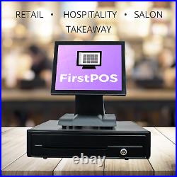 12 POS Touchscreen Cash Register EPOS Till System Takeaways Hospitality Bar Pub
