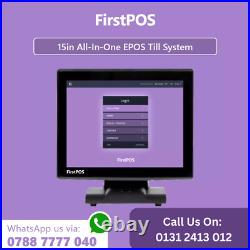 15 AIO EPOS Cash Register Till System with Scanner and Printer For Hospitality