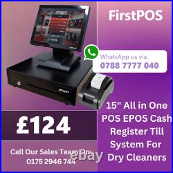 15 All in One POS EPOS Cash Register Till System For Dry Cleaners