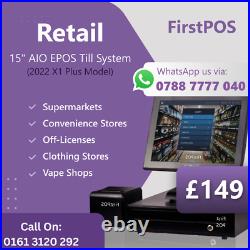 15 All in One POS EPOS Cash Register Till System For Retail