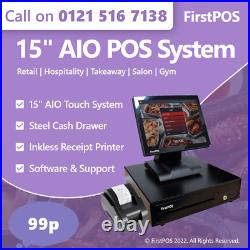 15 All in One Touchscreen POS EPOS Cash Register Till System For Hospitality