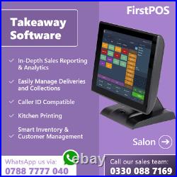 15 Touchscreen EPOS Cash Register Till System For Hospitality Café Bar Takeaway