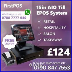 15 Touchscreen EPOS Cash Register Till system For Café Bar Pub Takeaway Hotels