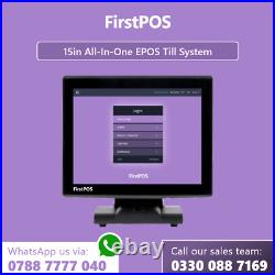 15in Touchscreen EPOS Cash Register Till System Salon Barber Retail Convenience