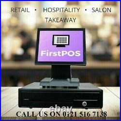 15in Touchscreen POS EPOS Cash Register Till System + WiFi Credit Card Terminal