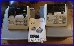 2 Cash Register Tills Casio TE-M80 With Keys & Instruction Manual