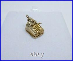 9ct Gold Charm Till Machine Cash Register Vintage Dangle Traditional Gift Box