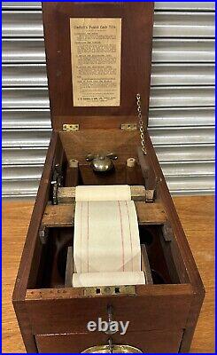 Antique English Gledhill's Patent Wooden Cash Till Register With Working Keys