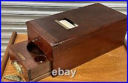 Antique English Gledhill's Patent Wooden Cash Till Register With Working Keys