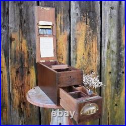 Antique Gledhill Oak Haberdashery Outfitter Shop Cash Register Till Display Prop