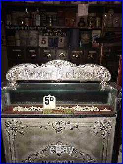 Antique National Cash Register Vintage till With Rare Original Top sign VGC