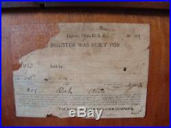 Antique Oak 1898 Model 201 National Cash Register /NCR/Autographic Ink Well Till