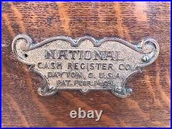 Antique Oak 1908 Model 15 National Cash Register / NCR / Autographic Till