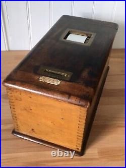 Antique Wooden British Cash Till Register w. Money Draw by J. L. Ward & Co