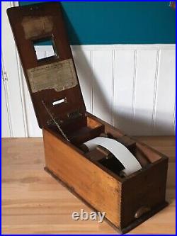 Antique Wooden British Cash Till Register w. Money Draw by J. L. Ward & Co