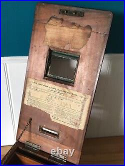 Antique Wooden British Cash Till Register w. Money Draw by J. L. Ward & Co