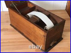 Antique Wooden British Cash Till Register w. Money Draw by J. L. Ward & Co