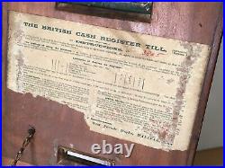 Antique Wooden British Cash Till Register w. Money Draw by J. L. Ward & Co