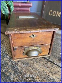 Antique Wooden Cash Register Till Bell Working Cash Drawer Receipt Dispenser