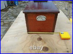 Antique wooden till, vintage wood shop till, Gledhill cash register 36x18x18cm