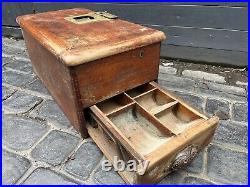 Barn Find Rare Vintage Brass Wooden Cash Shop Register Upcycle Display Derby