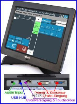 Black Till Tse Cash Register System 12 30cm Monitor Touchscreen Printer Gastro