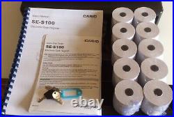 CASIO SE-S100-MD-SR ECR With One Set Of Keys And Thermal Till Rolls And Free P&P