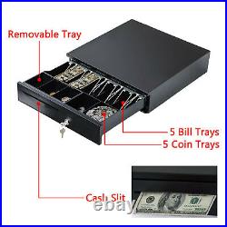 Cash Till Drawer Box Registers 5 Bills 5 Coins Tray Removable Mini Market Shop