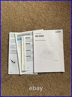 Casio SE-S400 Electronic Cash Register Used Till Rolls Spare Key Manual