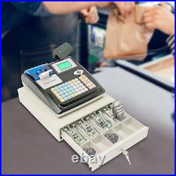 Electronic Cash Register Shop Till Thermal Printer POS System Cashier 48 Keys