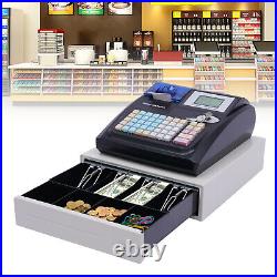 Electronic Cash Register Shop Till Thermal Printer POS System Cashier 48 Keys