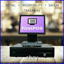 FirstPOS 12in Touch Screen EPOS POS Cash Register Till System Charity Shop