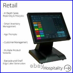 FirstPOS 12in Touch Screen EPOS POS Cash Register Till System Indian Takeaway