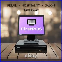 FirstPOS 17in Touch Screen EPOS POS Cash Register Till System CD DVD Video Shop