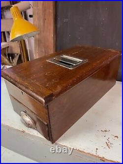 Large Vintage Wooden Drawer Cash Register Till