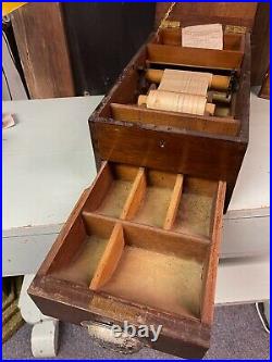 Large Vintage Wooden Drawer Cash Register Till