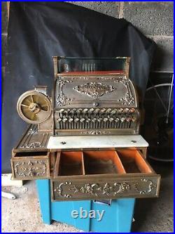 National Cash Register, Antique Brass Till, Made in 1910, Dayton Ohio