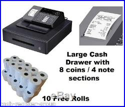 New Casio SE-S10 Cash Register Till. 8 coin 4 note Drawer & 10 Free Rolls
