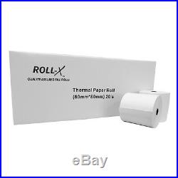 ROLL-X 80x80mm TILL CREDIT CARD PDQ THERMAL PAPER ROLLS CASH REGISTER