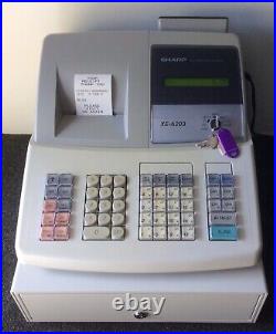 SHARP XE-A203 ECR Complete with keys and Spool and Till Rolls and free P&P