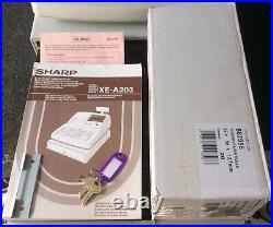 SHARP XE-A203 ECR Complete with keys and Spool and Till Rolls and free P&P