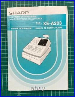 SHARP XE-A203 Electronic Cash Register with Keys, Manual, Drawer Till