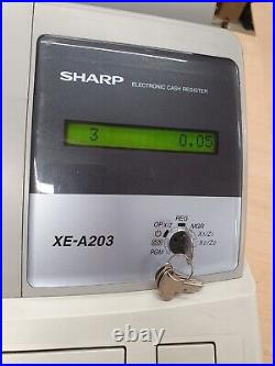 SHARP XE-A203 Electronic Cash Register with Keys Removable Cash Draw