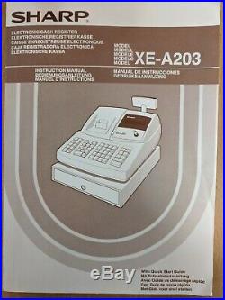 Sharp XE-A203 electronic cash register till with manual and 3 keys