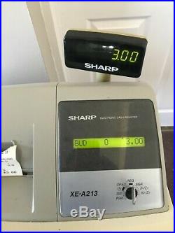 Sharp XE-A213 electronic cash till / register with rolls & manual