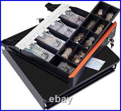 Tera Auto Open Cash Register (with 5 Keys) Till Drawer Box 4 Bill 8 Coin Cash D