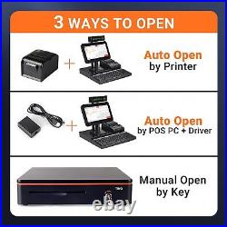 Tera Auto Open Cash Register (with 5 Keys) Till Drawer Box 4 Bill 8 Coin Cash D