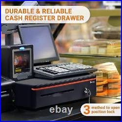 Tera Auto Open Cash Register (with 5 Keys) Till Drawer Box 4 Bill 8 Coin Cash D