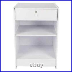 Till Block with Lock-Retail Counter-Shop Cash Desk-Storage Cab White