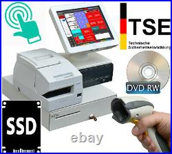 Tse Cash Register System Till Touchscreen SSD HDD Bonprinter Scanner Cash Drawer